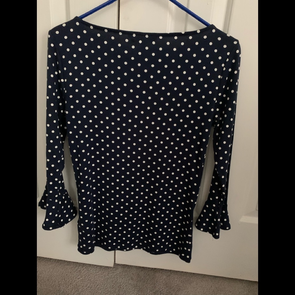 Ralph Lauren long Sleeve Navy Polka Dot top